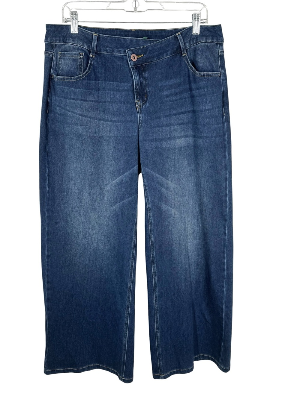 Halara Flex Asymmetric Wide Leg Jeans Dark Wash L Large Regular Stretch